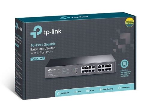 TP-Link TL-SG1016PE 16-Port Gigabit Easy Smart PoE Switch mit 8-Port PoE+