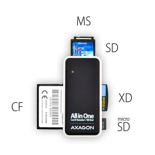 AXAGON CRE-X1 Externer 5-Fach Kartenleser Schwarz/Weiß