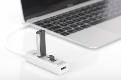 Digitus USB Typ-C OTG 3-Port HUB + Kartenleser Weiß