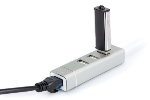 Digitus DA-70253 USB Typ-C 3-Port Hub + Fast Ethernet LAN Adapter