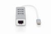 Digitus DA-70253 USB Typ-C 3-Port Hub + Fast Ethernet LAN Adapter