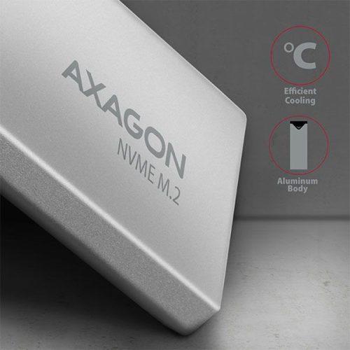 AXAGON EEM2-UG2 USB-C 3.2 Gen 2 NVMe M.2 Box Grau