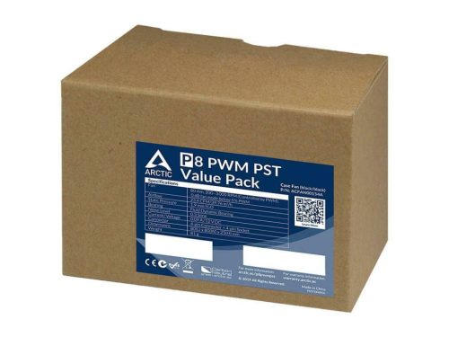 Arctic P8 PWM PST Wertpackung (Schwarz/Schwarz) (5 Stk./Karton)
