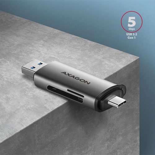 AXAGON CRE-SAC SUPERSPEED USB-C+USB-A Kartenleser Schwarz