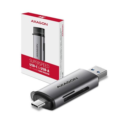 AXAGON CRE-SAC SUPERSPEED USB-C+USB-A Kartenleser Schwarz