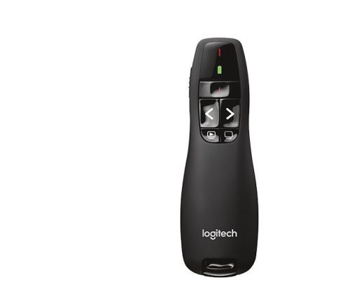 Logitech R400 Laser Präsentationsfernbedienung kabelloser Presenter Roter Laser Schwarz