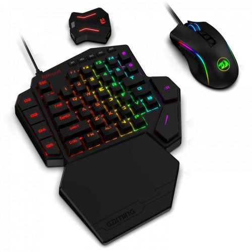 Redragon K585 Einhändige RGB Gaming-Tastatur Blauer Schalter und M721-Pro Maus Combo mit GA200 Konverter für Xbox One/PS4/Switch/PS3/PC Schwarz US