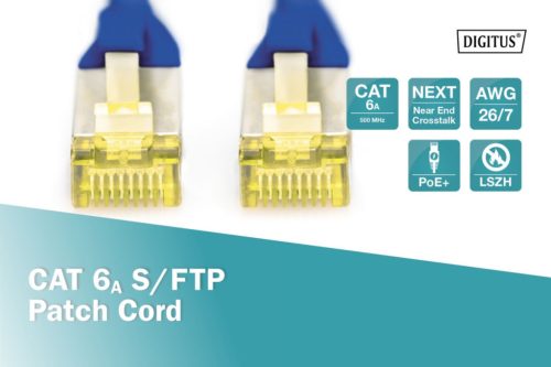 Digitus CAT6A S-FTP Patchkabel 0,25m Blau