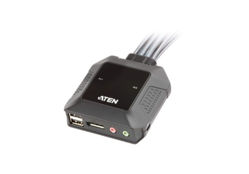 ATEN CS22DP 2-Port USB DisplayPort Kabel KVM-Switch mit Fernbedienung