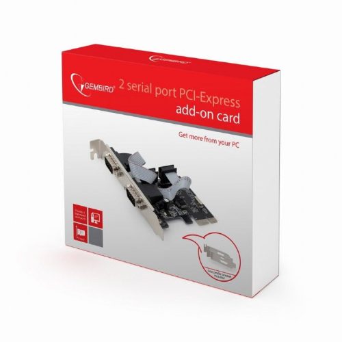 Gembird SPC-22 2 serielle Port PCI-Express Add-On-Karte, mit zusätzlicher Low-Profile-Blende