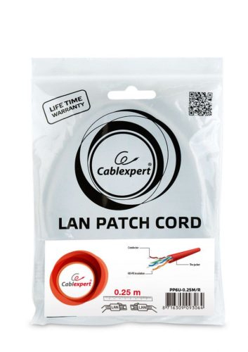 Gembird CAT6 U-UTP Patch-Kabel 0,25m Rot