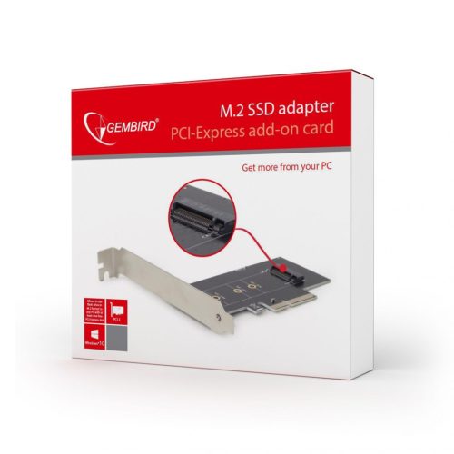 Gembird PEX-M2-01 M.2 SSD-Adapter PCI-Express Add-On-Karte mit zusätzlicher Low-Profile-Blende