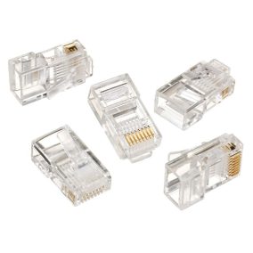   Gembird RJ45/LC-8P8C-001/100 Modulstecker 8P8C für massives CAT5 LAN-Kabel UTP 100 Stück pro Beutel