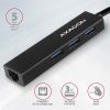 AXAGON HMA-GL3A USB3.2 Multiport-Hub 3-Port + LAN Metall Schwarz