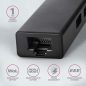   AXAGON HMA-GL3A USB3.2 Multiport-Hub 3-Port + LAN Metall Schwarz