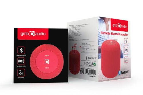 Gembird SPK-BT-15-R Tragbarer Bluetooth-Lautsprecher Rot