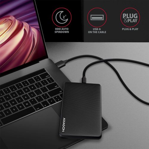 AXAGON EE25-SLC SuperSpeed USB-C SLIDE Box Schwarz