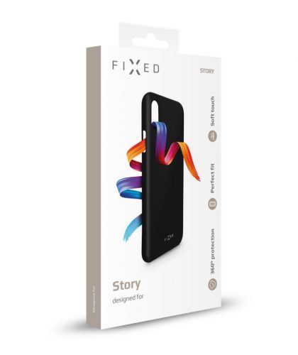FIXED gummiertes Etui für Apple iPhone 7/8/SE (2020), schwarz