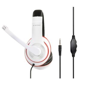 Gembird MHS-03-WTRDBK Stereo-Headset Weiß/Rot/Schwarz
