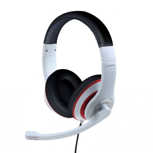Gembird MHS-03-WTRDBK Stereo-Headset Weiß/Rot/Schwarz