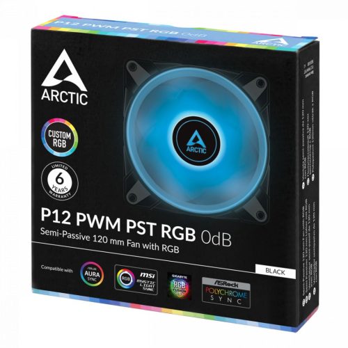 Arctic P12 PWM PST RGB 0dB Schwarz (3 Stk./Karton) Value Pack mit Controller
