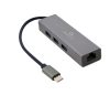 Gembird USB-C Gigabit-Netzwerkadapter mit 3-Port USB 3.1 Hub Grau