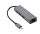 Gembird USB-C Gigabit-Netzwerkadapter mit 3-Port USB 3.1 Hub Grau