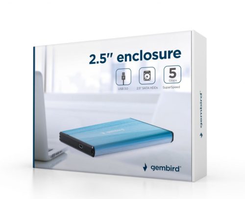 Gembird 2,5" EE2-U3S-3-B USB3.0 Gehäuse Aluminium Blau