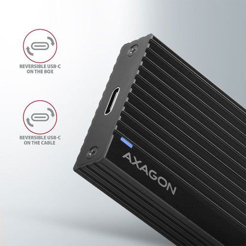 AXAGON EEM2-GTR SuperSpeed+ USB-C - NVMe M.2 THIN RIB Box Schwarz