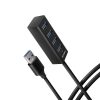 AXAGON HUE-M1AL SuperSpeed USB-A Mini Hub 4-Portos USB3.2 HUB Metall schwarz
