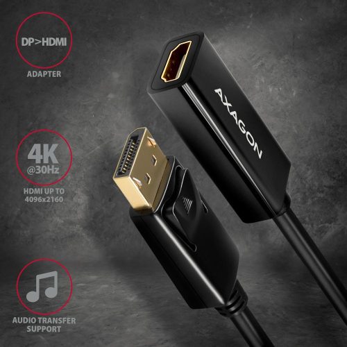 AXAGON RVD-HI14N DisplayPort zu HDMI aktiver Adapter 4K@30Hz