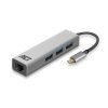 ACT AC7055 USB-C Hub 3-Port mit Gigabit Ethernet Grau