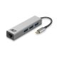 ACT AC7055 USB-C Hub 3-Port mit Gigabit Ethernet Grau