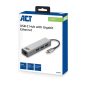ACT AC7055 USB-C Hub 3-Port mit Gigabit Ethernet Grau