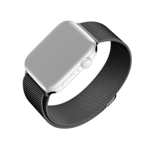 FIXED Armband mit Edelstahlnetz für Apple Watch 42/44mm, Schwarz
