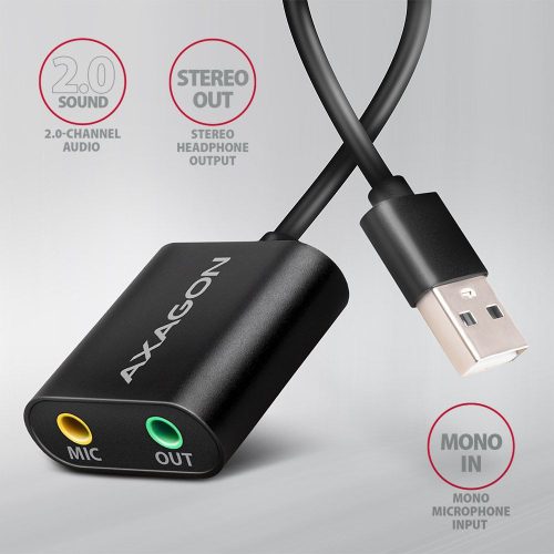 AXAGON ADA-12 USB-Kabel Audio 2.0 USB-Soundkarte