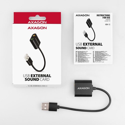 AXAGON ADA-12 USB-Kabel Audio 2.0 USB-Soundkarte