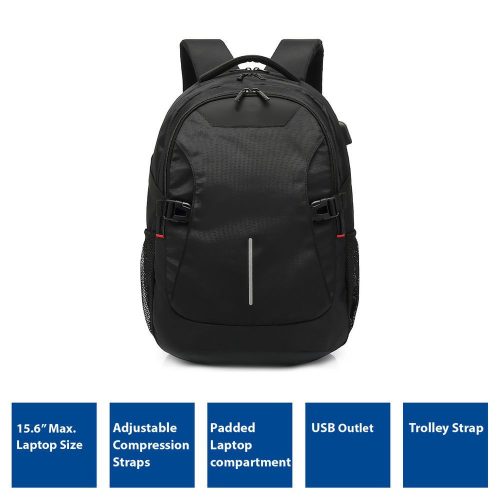 ACT AC8530 Global Rucksack mit USB-Ladeanschluss 15,6" Schwarz