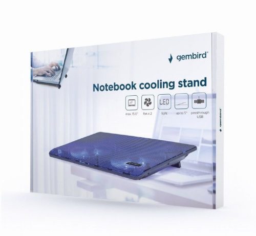Gembird NBS-2F15-05 LED Notebook Kühler Schwarz