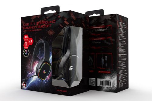 Gembird USB 7.1 Surround Gaming-Headset mit RGB Schwarz