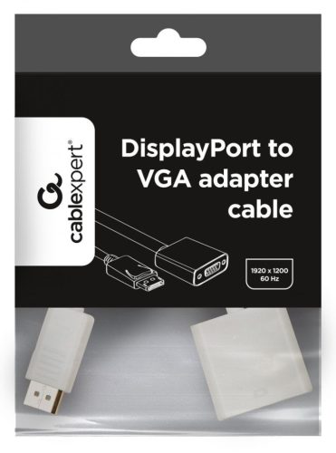 Gembird DisplayPort auf VGA M/F Adapter 0,2m Weiß