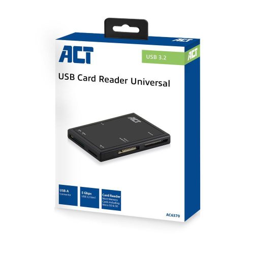 ACT Externer USB 3.2 Gen1 (USB 3.0) Kartenleser Schwarz