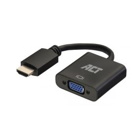   ACT AC7535 HDMI-A Stecker auf VGA Buchse Adapter mit Audio Schwarz
