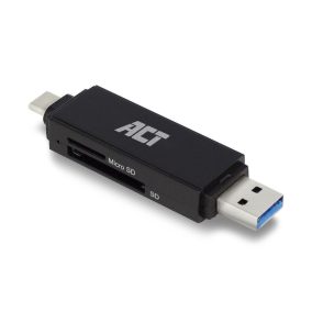 ACT USB-C/USB-A für SD/micro SD-Kartenleser Schwarz