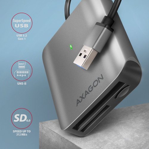 AXAGON CRE-S3 SUPERSPEED USB-A UHS-II Kartenleser Schwarz