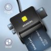 AXAGON CRE-SM3SD Smart Card Flatreader Schwarz