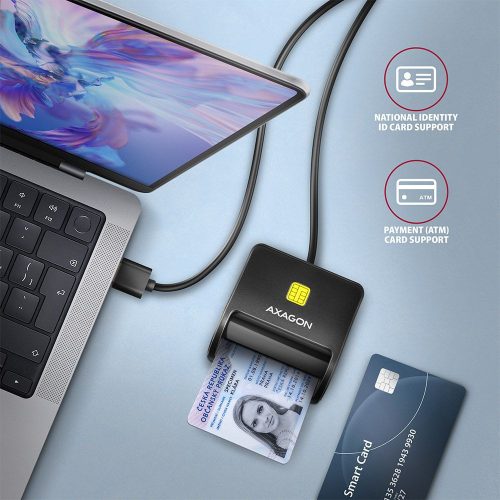 AXAGON CRE-SM3SD Smart Card Flatreader Schwarz