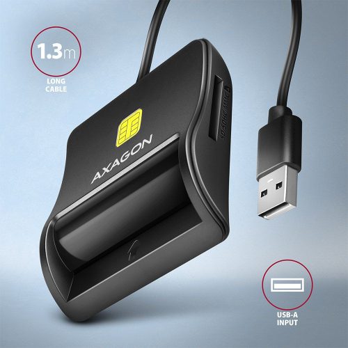 AXAGON CRE-SM3SD Smart Card Flatreader Schwarz