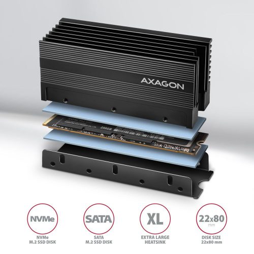AXAGON CLR-M2XL Kühlkörper für M.2 SSD