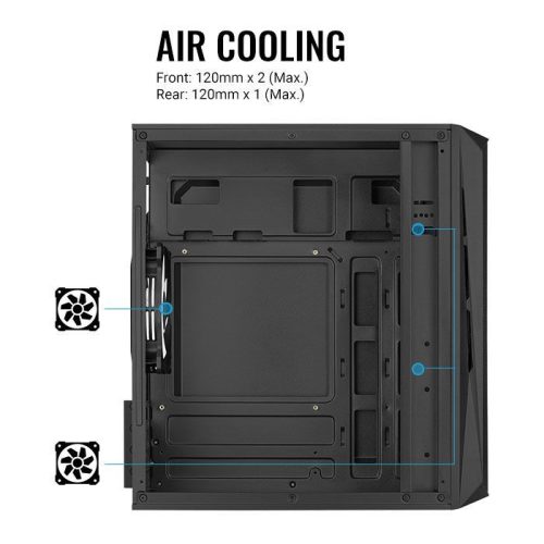 Aerocool CS-107-A-BK-v2 Mesh FRGB Fenster Schwarz